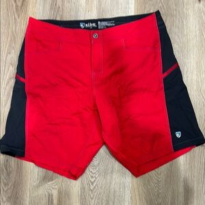 Kuhl Athletic Red and Black Shorts with Black Waistband